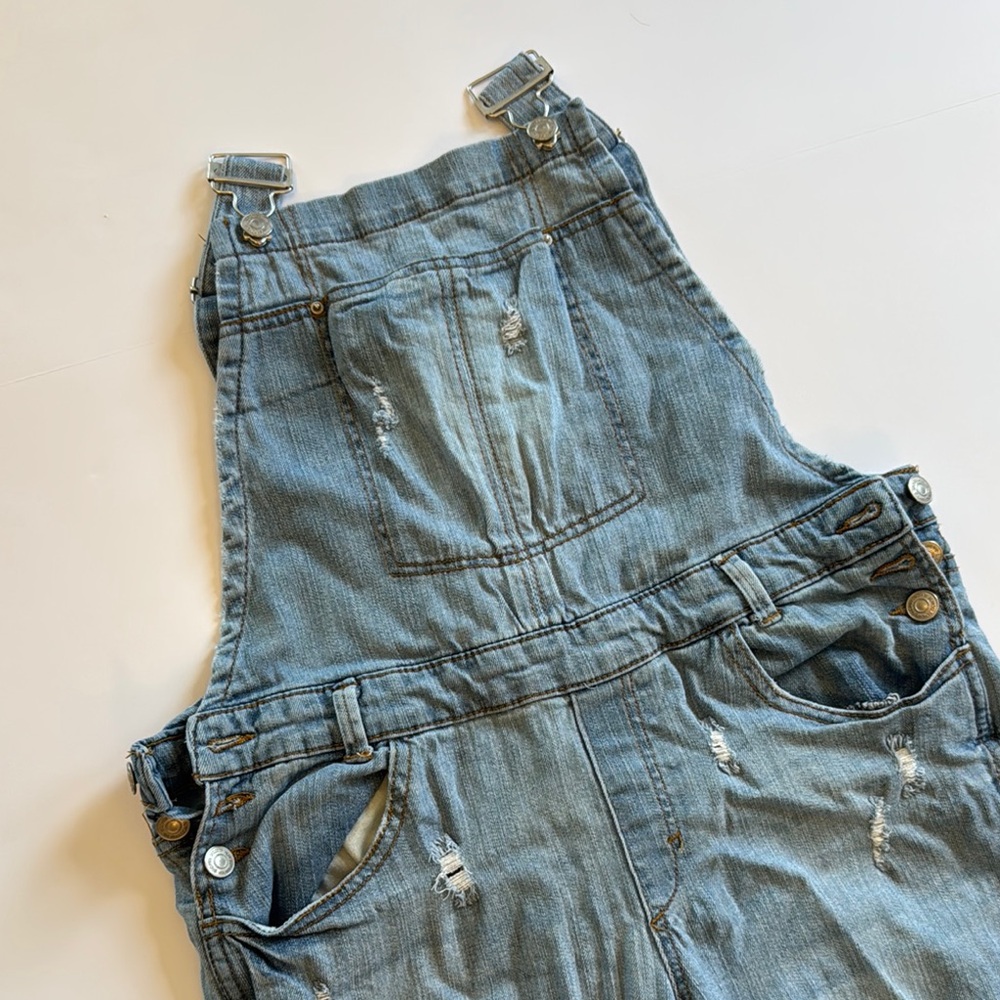 Distressed Denim Overalls SIZE 9